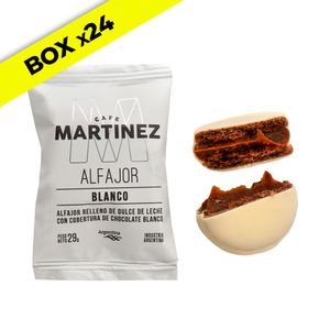 Box mini alfajores chocolate blanco x24