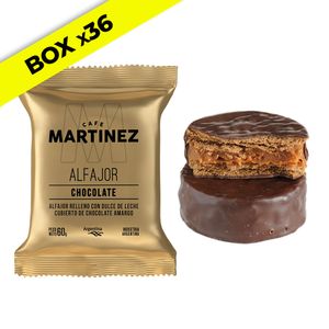 Box alfajores chocolates negros x36