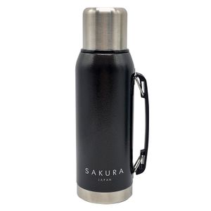 Termo Negro Sakura Clásico Acero Inoxidable 1L
