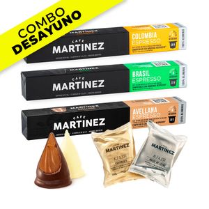 Combo Desayuno Suave (Cápsulas Brasil, Avellanas y Colombia Compatible con Nespresso + 6 alfajores + 6 conitos surtidos)