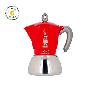 Cafetera Moka Italiana Bialetti Induction Roja 6 Tazas