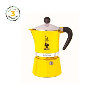 Cafetera Moka Italiana Rainbow AMARILLA Bialetti 3 Pocillos