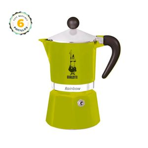 Cafetera Moka Italiana Rainbow VERDE Bialetti 6 Pocillos