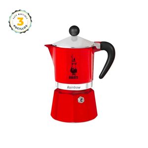 Cafetera Moka Italiana Rainbow ROJA Bialetti 3 Pocillos