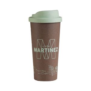 Vaso Reutilizable SUSTENTABLE tapa verde 400cc