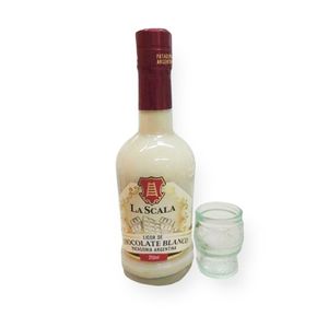 Licor La Scala sabor Chocolate Blanco x250ml con vasito de Regalo