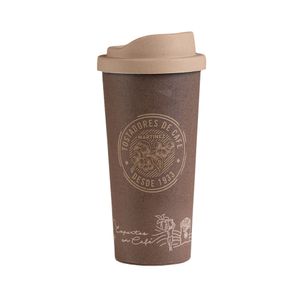 Vaso Reutilizable SUSTENTABLE tapa beige 400cc