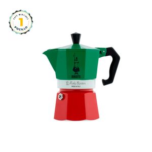 Cafetera Italiana Mokina Tricolor Bialetti 1 Pocillo