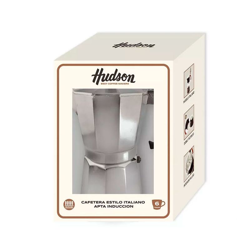 Cafetera Italiana Moka Hudson 6 Tazas