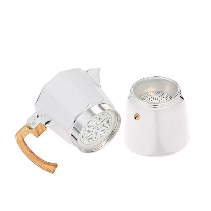 Cafetera Aluminio Esmaltado Blanca Tipo Italiana Induccion 9 Color Blanco —  Hudson Cocina